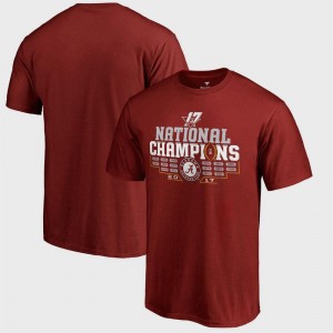 Bowl Game Crimson College Football Playoff 2017 National Champions Multi Kick For Men Alabama Crimson Tide T-Shirt