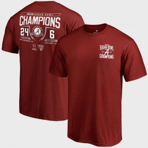 College Football Playoff 2018 Sugar Bowl Champions Fullback Score Bowl Game For Men's Alabama T-Shirt Crimson