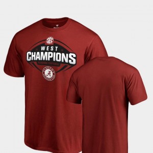 College Football Big & Tall Crimson 2018 SEC West Division Champions Men Alabama T-Shirt