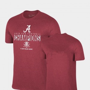 Mens Bama T-Shirt Locker Room Original Retro Brand Crimson 2018 SEC Football Champions