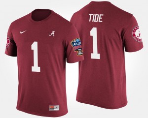 Crimson No.1 Sugar Bowl Name and Number #1 Bowl Game University of Alabama T-Shirt Mens