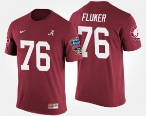#76 Bowl Game Mens Sugar Bowl D.J. Fluker University of Alabama T-Shirt Crimson