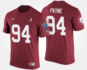 For Men #94 Sugar Bowl Bowl Game Da'Ron Payne Alabama T-Shirt Crimson