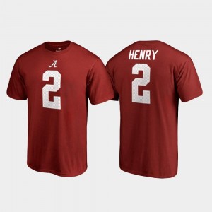 Men's #2 Crimson Name & Number Derrick Henry Bama T-Shirt College Legends