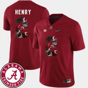 Football Pictorial Fashion Derrick Henry University of Alabama Jersey Crimson #2 Men