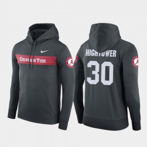 Mens #30 Sideline Seismic Dont'a Hightower Bama Hoodie Nike Football Performance Anthracite