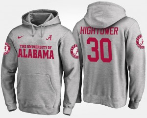 Name and Number Gray #30 For Men's Dont'a Hightower University of Alabama Hoodie