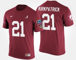 Sugar Bowl Bowl Game For Men Crimson #21 Dre Kirkpatrick Alabama T-Shirt