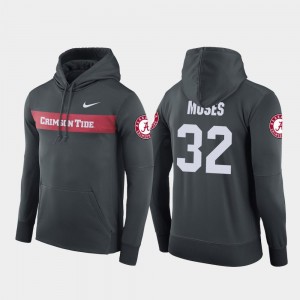 Sideline Seismic #32 Dylan Moses Bama Hoodie Men's Anthracite Nike Football Performance