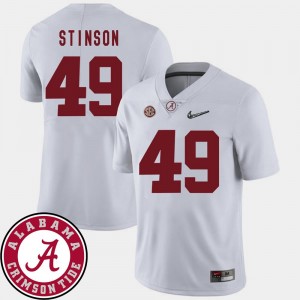 White College Football #49 For Men's Ed Stinson University of Alabama Jersey 2018 SEC Patch