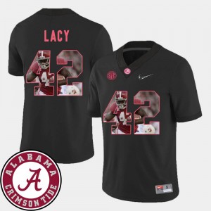 Football Eddie Lacy University of Alabama Jersey Black #42 For Men's Pictorial Fashion
