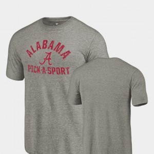 Bama T-Shirt Men's Gray Pick-A-Sport Tri Blend Distressed