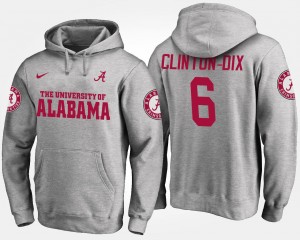 #6 Name and Number Ha Ha Clinton-Dix University of Alabama Hoodie Gray Men's