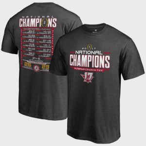 Bama T-Shirt College Football Playoff 2017 National Champions Schedule For Men's Bowl Game Heather Gray