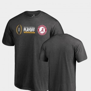 Alabama Crimson Tide T-Shirt Heather Gray Men's 2018 College Football Playoff Bound Cadence Big & Tall