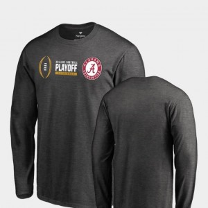 Men's Alabama T-Shirt Cadence Long Sleeve Fanatics Branded 2018 College Football Playoff Bound Heather Gray