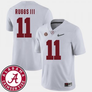 College Football 2018 SEC Patch #11 For Men's Henry Ruggs III Bama Jersey White