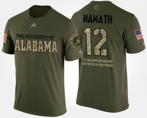 Short Sleeve With Message Men's Military #12 Camo Joe Namath University of Alabama T-Shirt