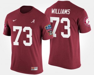 For Men Crimson Sugar Bowl Jonah Williams Bama T-Shirt #73 Bowl Game