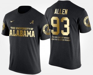 Black Men's Short Sleeve With Message #93 Gold Limited Jonathan Allen University of Alabama T-Shirt
