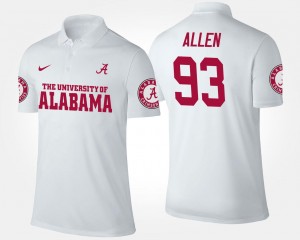 Jonathan Allen Alabama Polo Men's Name and Number White #93