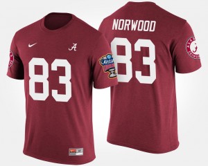 #83 Sugar Bowl Men's Bowl Game Kevin Norwood University of Alabama T-Shirt Crimson