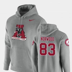 Vault Logo Club #83 Heathered Gray For Men's Kevin Norwood Bama Hoodie Nike Pullover