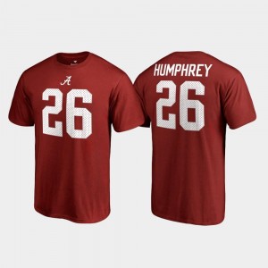 Crimson College Legends Marlon Humphrey University of Alabama T-Shirt Men #26 Name & Number