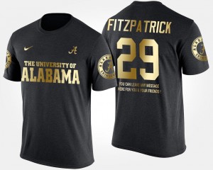 Gold Limited Men's #29 Black Short Sleeve With Message Minkah Fitzpatrick University of Alabama T-Shirt
