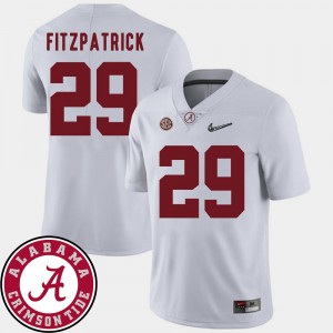 #29 College Football 2018 SEC Patch Minkah Fitzpatrick Alabama Crimson Tide Jersey Men White