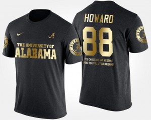 Short Sleeve With Message #88 Men Gold Limited O.J. Howard University of Alabama T-Shirt Black