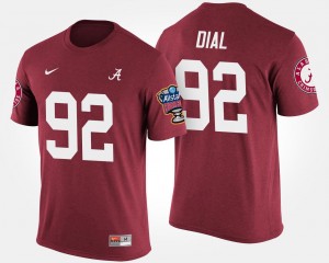 #92 Men Bowl Game Quinton Dial Alabama Crimson Tide T-Shirt Crimson Sugar Bowl