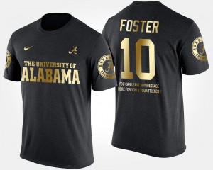 Short Sleeve With Message Reuben Foster Alabama T-Shirt Gold Limited Black Men #10