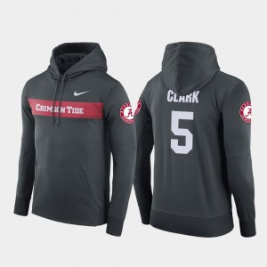 Nike Football Performance #5 For Men's Sideline Seismic Anthracite Ronnie Clark Alabama Hoodie