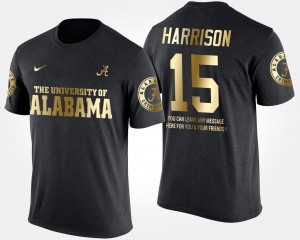 Ronnie Harrison Bama T-Shirt Men's Black Gold Limited #15 Short Sleeve With Message
