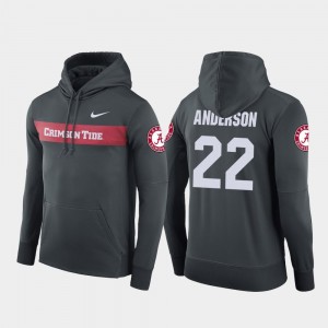 Anthracite Ryan Anderson Alabama Crimson Tide Hoodie For Men's Sideline Seismic Nike Football Performance #22