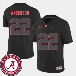 Mens Black #22 2018 SEC Patch College Football Ryan Anderson Bama Jersey