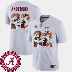 Ryan Anderson Alabama Crimson Tide Jersey White For Men's #22 Football Pictorial Fashion