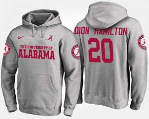 For Men #20 Name and Number Gray Shaun Dion Hamilton Bama Hoodie