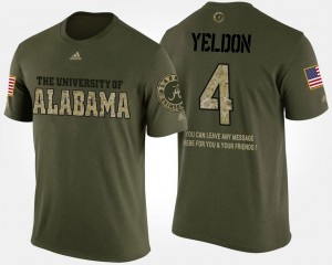 Short Sleeve With Message Men #4 T.J. Yeldon Alabama T-Shirt Military Camo