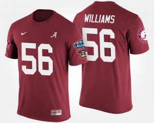Crimson Mens #56 Bowl Game Tim Williams Alabama Crimson Tide T-Shirt Sugar Bowl