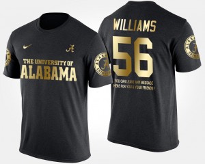 Gold Limited Black Men Tim Williams Alabama T-Shirt Short Sleeve With Message #56
