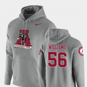 Tim Williams University of Alabama Hoodie For Men Heathered Gray Nike Pullover #56 Vault Logo Club