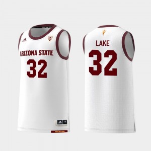 For Men College Basketball De'Quon Lake Arizona State Jersey #32 White Replica