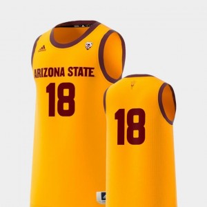 College Adidas Replica Mens Gold Basketball Swingman #18 Arizona State University Jersey