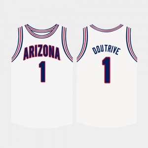 White #1 College Basketball Devonaire Doutrive Arizona Wildcats Jersey For Men