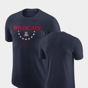 Arizona Wildcats T-Shirt Basketball Team Navy Nike For Men