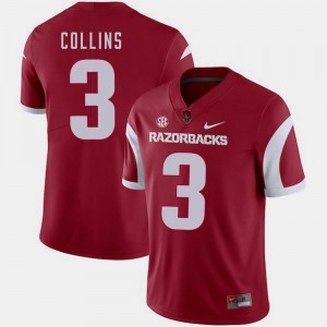 College Football #3 Men's Cardinal Nike Alex Collins Razorbacks Jersey