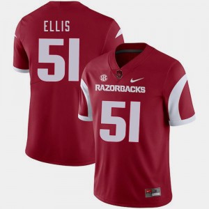 College Football Nike Men Cardinal #51 Brooks Ellis Arkansas Razorbacks Jersey