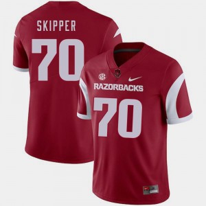 College Football #70 Dan Skipper Arkansas Razorbacks Jersey Nike Mens Cardinal